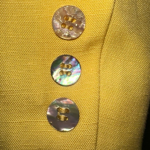 CHRISTIAN DIOR The Suit Vintage Yellow Jacket Size 4 - Picture 5 of 7